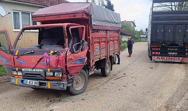 Kamyonların çarpıştığı kazada sürücülerden biri yaralandı