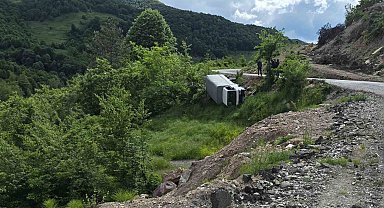 Karadeniz Ereğli'de kamyonet şarampole yuvarlandı