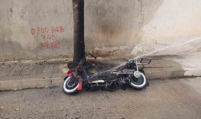 Karaman'da elektrikli bisiklet yangını