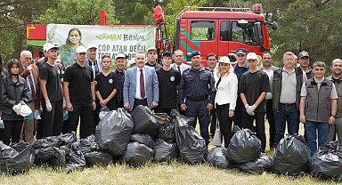 Kazdağları'nda yarım saatte yarım ton atık ve çöp topladılar