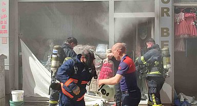 Keşan'da çocuk giyim mağazasında yangın