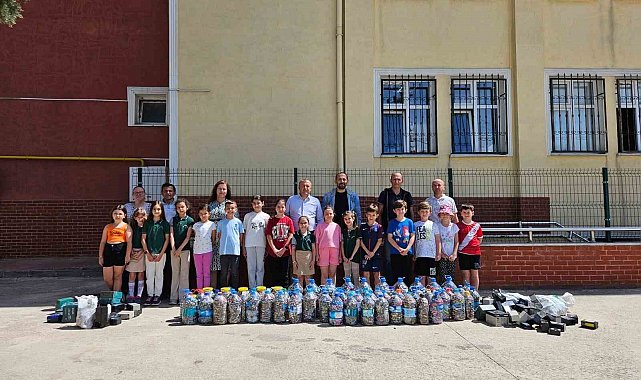 Keşan'da ilkokul öğrencileri 1 ton 109 kilogram atık pil topladı