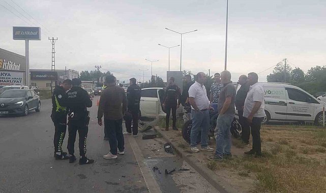 Kırklareli'nde otomobil ile motosiklet çarpıştı: 1 yaralı