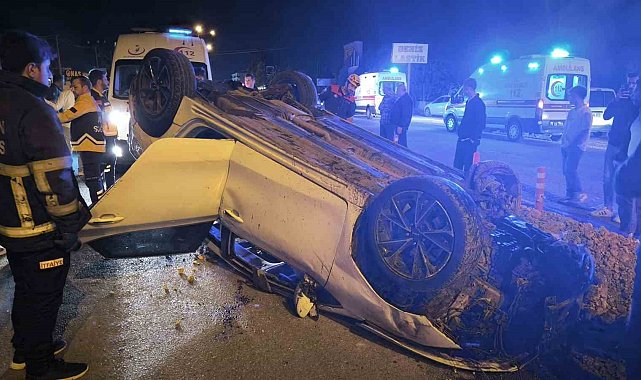 Kontrolden çıkan otomobil takla attı: 1 yaralı