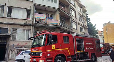 Konya'da boş apartmanda yangın paniği