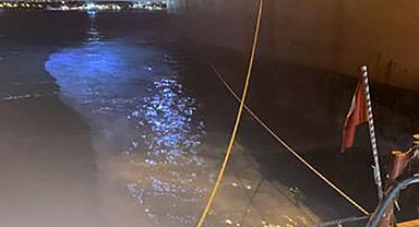 Küçükçekmece'de gemiden sızan madde endişeye neden oldu