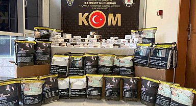 Kütahya'da kaçak tütün ve makaron operasyonu