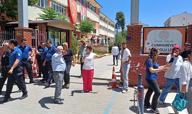 Lise önünde öğretmen ve kurye kavgası