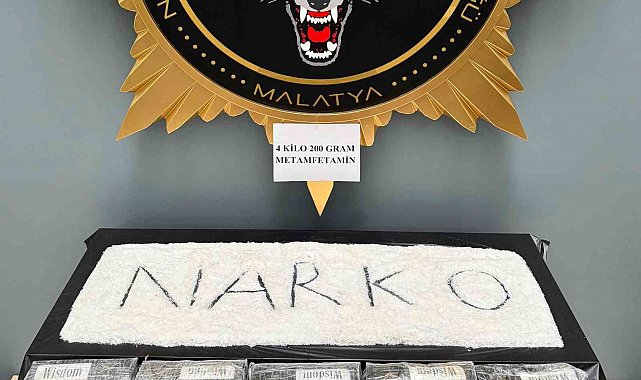 Malatya'da 4 kilo 200 gram metamfetamin ele geçirildi