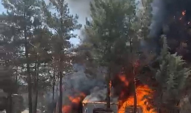 Malatya'da şantiyede korkutan yangın