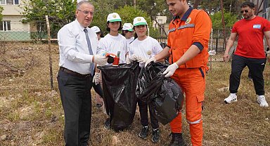 Öğrenciler, yangınlara karşı çevre temizliği yaptı