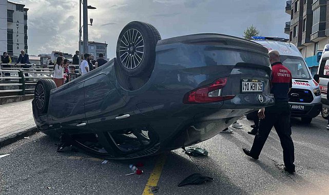 Ordu'da kaza yapan otomobil takla attı: 5 kişi yaralandı