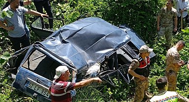 Ordu'da otomobil 200 metrelik uçuruma yuvarlandı: 1 yaralı