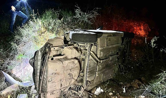 Otomobil şarampole yuvarlandı: 2 yaralı