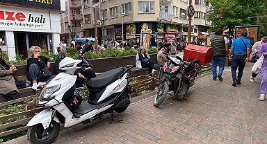 Park yasağına rağmen motosiklet işgali