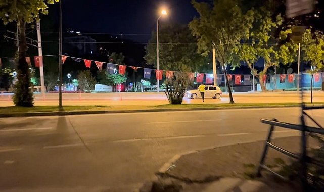 Polis ekiplerini gören alkollü sürücünün kaçma anı kamerada