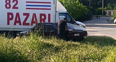 Polisin 'dur' ihtarına uymayıp kaçan otomobil otların arasında bulundu