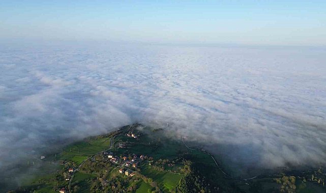 Sakin şehirde sis güzelliği