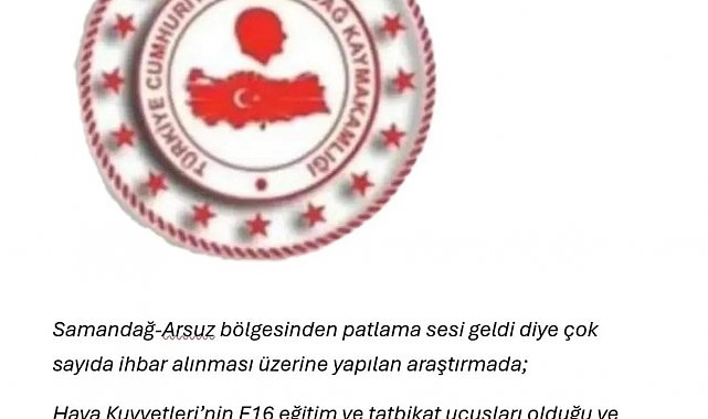 Samandağ Kaymakamlığından "sonik patlama" açıklaması