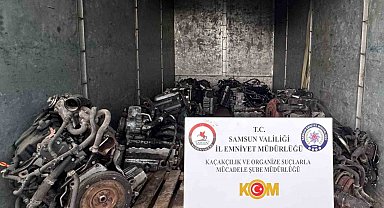 Samsun'da 13 adet gümrük kaçağı lüks araç motoru ele geçirildi