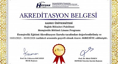 SANKO Üniversitesi hemşirelik programı yeniden akredite edildi