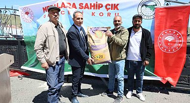 Sarıkamış'ta korunga tohumu dağıtıldı