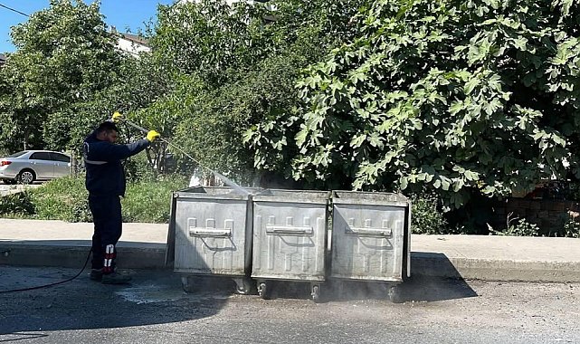 Silivri Belediyesi yaz aylarına yönelik konteyner dezenfeksiyon çalışmalarını yoğunlaştırdı