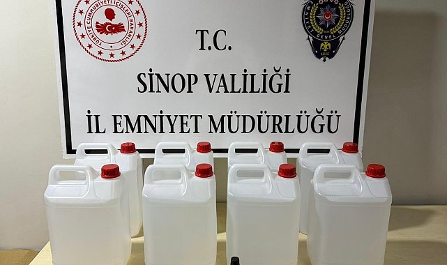 Sinop'ta 40 litre etil alkol ele geçirildi