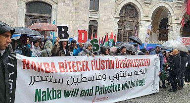 Sirkeci'de Nakba'nın 77. yıldönümü için eylem yapıldı