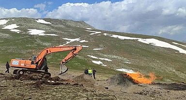 Sivas'ta doğalgaz boru hattında yangın