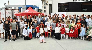 Söke'de kan bağışı kampanyasını çocuklar şenlendirdi