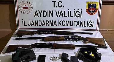 Söke'deki operasyonda tabanca ve tüfek ele geçirildi