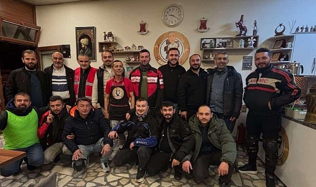 Tavşanlılı motorculardan Kahveci Ali'ye sürpriz ziyaret