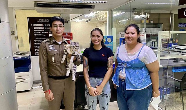 Tayland'da polisleri ısıran kedinin sabıka fotoğrafı çekildi, pati izi alındı