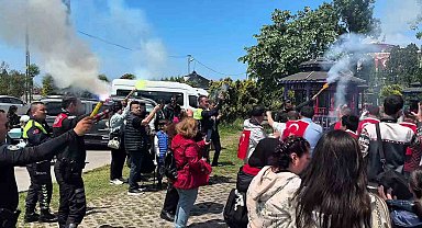 Temsili asker uğurlama konvoyu duygulandırdı