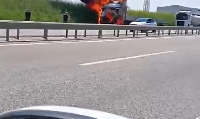 Tır alev topuna döndü