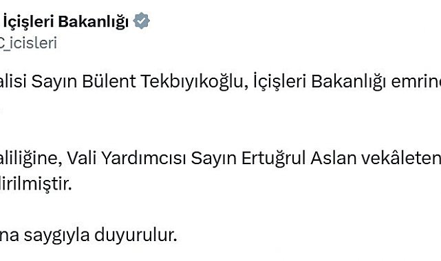 Tunceli Valisi Tekbıyıkoğlu merkeze çekildi