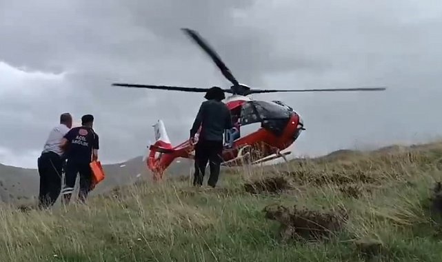 Van'da dağda mahsur kalan şahıs helikopter ambulansla kurtarıldı