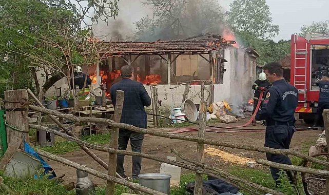 Yangında ev küle döndü