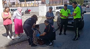 Yaya geçidinden geçmeye çalışan yayaya otomobil çarptı: 1 yaralı