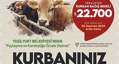 Yeşilyurt Belediyesi'nden kurban bağışı hizmeti