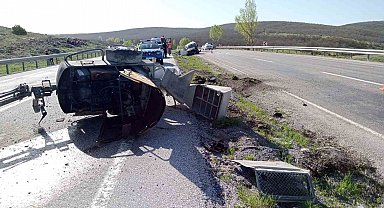Yozgat'ta minibüs takla attı attı: 1 ölü, 2 yaralı