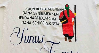 Afyonkarahisar'da Yunus Emre'nin Türkçesi tişörtlere taşındı