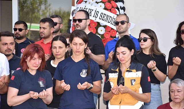 Ambulans şoförü Erke'yi mesai arkadaşları son yolculuğuna uğurladı