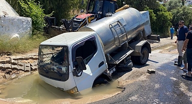 Ana İsale Hattı Patladı: Tanker Çukura Saplandı