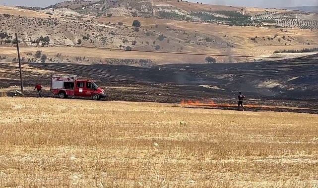 Anız yangını korkuttu