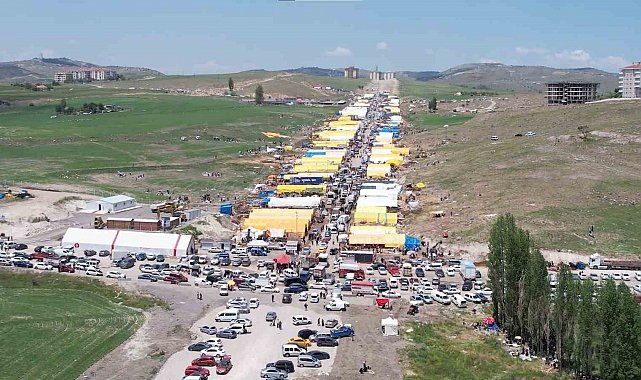 Ankara'da kurban kesim alanındaki yoğunluk havadan görüntülendi