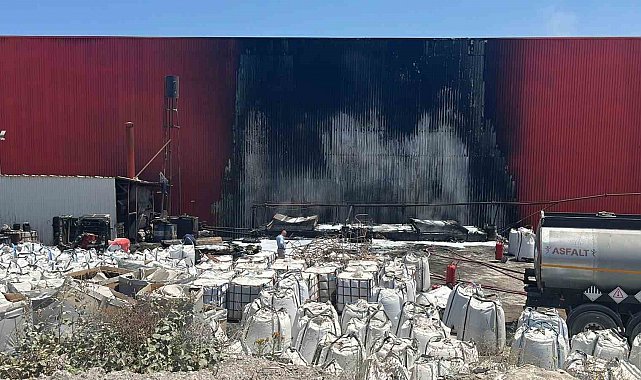 Asfalt fabrikasında yangın