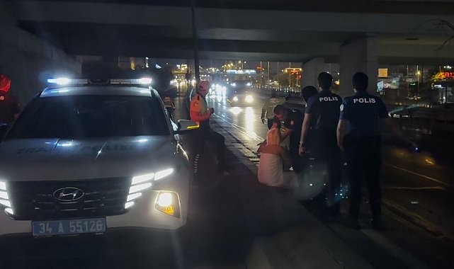 Avcılar'da havluyla E-5'e çıkan kadın sürücülere zor anlar yaşattı