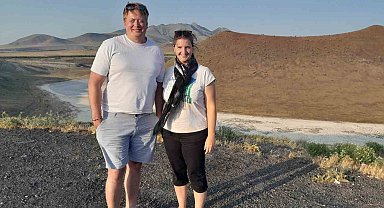 Avusturyalı çift, Türkiye turunda Meke Gölü'nde mola verdi